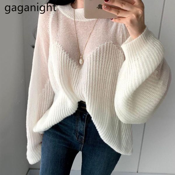 women's sweaters gaganight elegant women sweater loose transparent solid pullover casual sweet lady chic korean autumn winter pull femm, White;black
women's sweaters gaganight elegant women sweater loose transparent solid pullover casual sweet lady chic korean autumn winter pull femm, White;black
