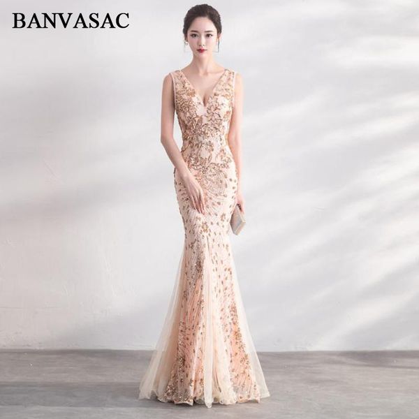 party dresses banvasac sequined v neck split mermaid long evening 2021 lace appliques backless prom gowns, White;black
party dresses banvasac sequined v neck split mermaid long evening 2021 lace appliques backless prom gowns, White;black