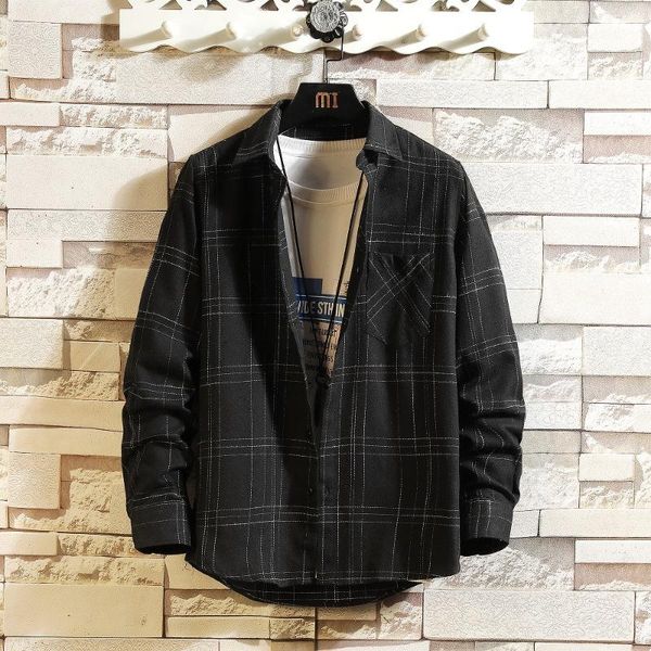 men's casual shirts man's shirt clothes longsleeve bargains blouse for vintage clothing dark plaid harajuku streetwear drop, White;black
men's casual shirts man's shirt clothes longsleeve bargains blouse for vintage clothing dark plaid harajuku streetwear drop, White;black
