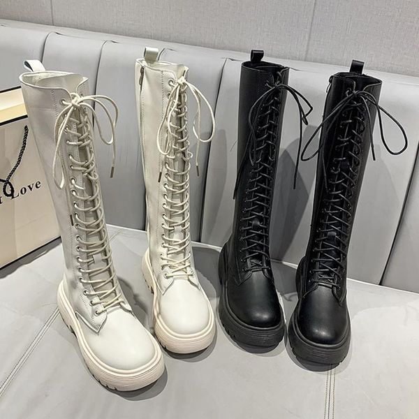 boots rimocy autumn winter women knee high thick sole pu leather long woman fashion zip lace up platform botas mujer, Black
boots rimocy autumn winter women knee high thick sole pu leather long woman fashion zip lace up platform botas mujer, Black