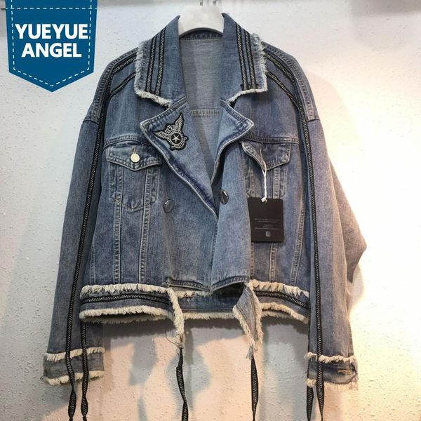 women's jackets autumn tassel loose denim jacket women high street short boyfriend blue coat fashion frayed long sleeve jean s, Black;brown
women's jackets autumn tassel loose denim jacket women high street short boyfriend blue coat fashion frayed long sleeve jean s, Black;brown