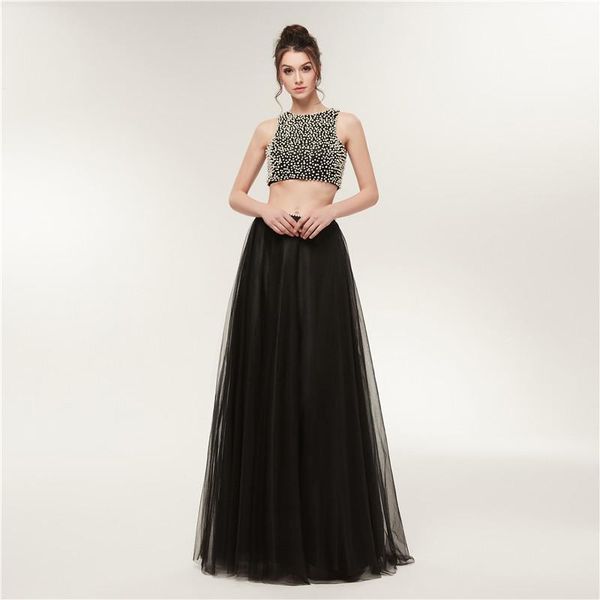 party dresses two piece prom dress illusion tulle black high neck a line evening with pearls floor length vestidos de fiesta, White;black
party dresses two piece prom dress illusion tulle black high neck a line evening with pearls floor length vestidos de fiesta, White;black