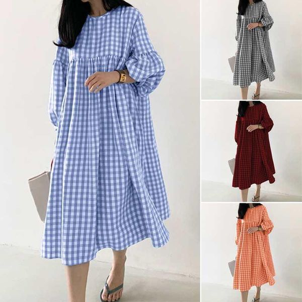 casual dresses plus size stylish check dress women's autumn 2022 puff sleeve midi vestidos female o neck robe femme 5xl, Black;gray
casual dresses plus size stylish check dress women's autumn 2022 puff sleeve midi vestidos female o neck robe femme 5xl, Black;gray