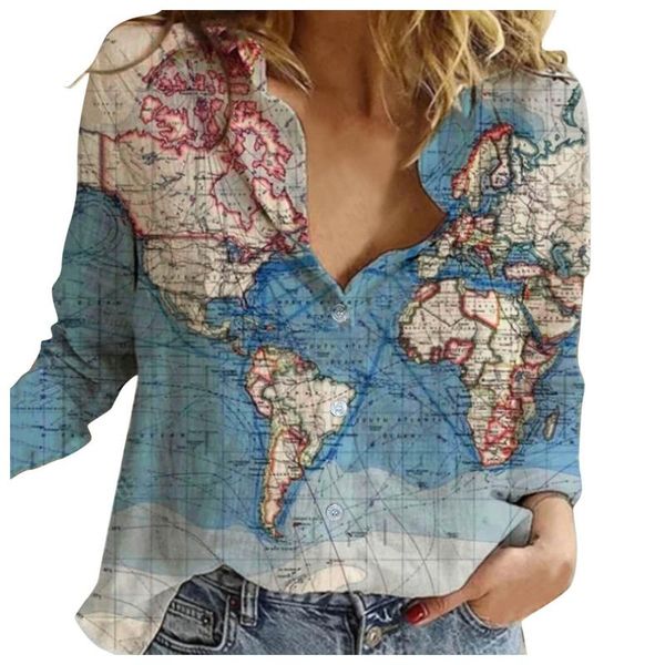 women's blouses & shirts printing button loosetrendy ins lapel long sleeve girl fashion vintage sweet spicy, White
women's blouses & shirts printing button loosetrendy ins lapel long sleeve girl fashion vintage sweet spicy, White