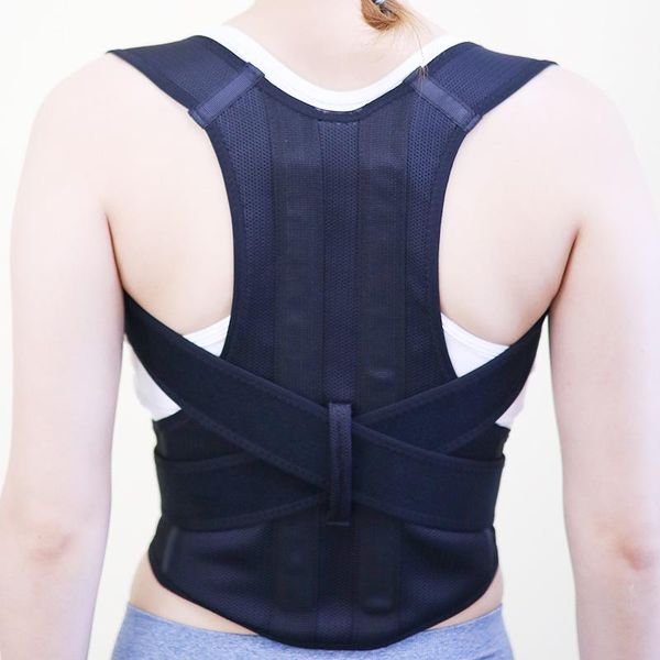 back support adjustable posture corrector therapy corset belt clavicle spine shoulder lumbar correction brace, Black;blue
back support adjustable posture corrector therapy corset belt clavicle spine shoulder lumbar correction brace, Black;blue