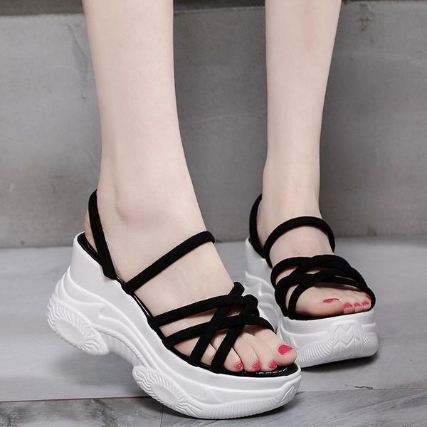 women casual chunky gladiator shoes ladies wedge heel sandals summer 2021 solid flock high platform slippers zapatillas mujer, Black
women casual chunky gladiator shoes ladies wedge heel sandals summer 2021 solid flock high platform slippers zapatillas mujer, Black