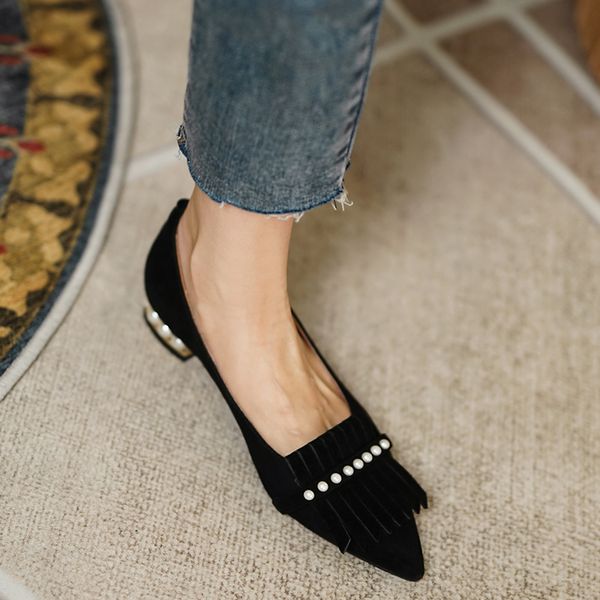 Womens natural suede leather fringe beading slip-on flats leisure soft comfortable pointed toe casual daily single shoes womenDress Shoes, Black
Womens natural suede leather fringe beading slip-on flats leisure soft comfortable pointed toe casual daily single shoes womenDress Shoes, Black