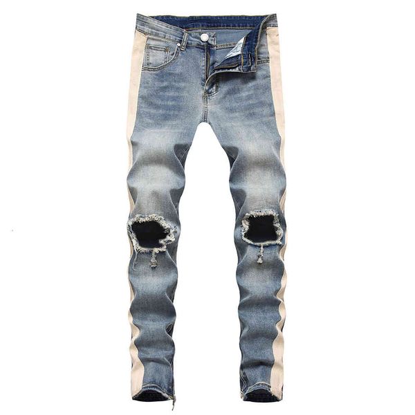 men's jeans lines stripe big holes ripped streetwear zipper slim skinny stretch denim pencil pants trousers blue black crc1
men's jeans lines stripe big holes ripped streetwear zipper slim skinny stretch denim pencil pants trousers blue black crc1