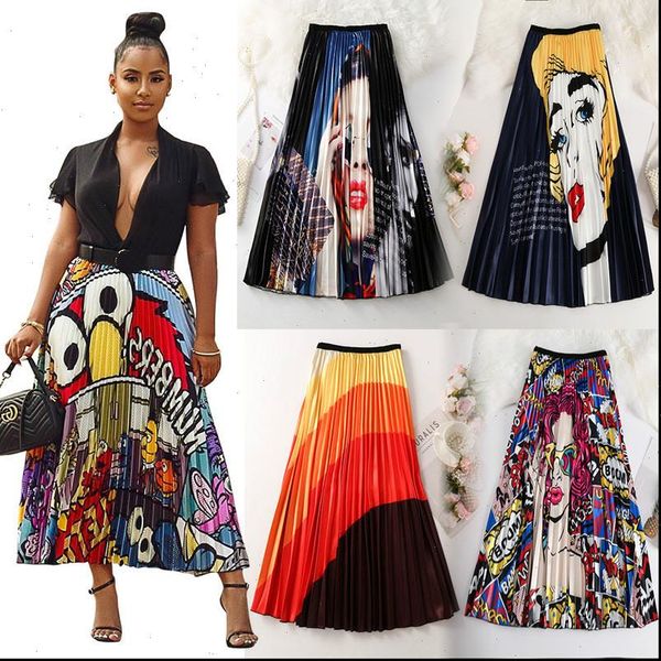 2021 brand summer women pleated skirts printed cartoon pattern empire elastic women midi skirt swing party holiday high street, Black
2021 brand summer women pleated skirts printed cartoon pattern empire elastic women midi skirt swing party holiday high street, Black