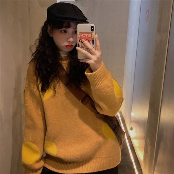 women's lazy style pullover sweater, women's loose-fitting outer wear all-match knit sweater picture color, White;black
women's lazy style pullover sweater, women's loose-fitting outer wear all-match knit sweater picture color, White;black