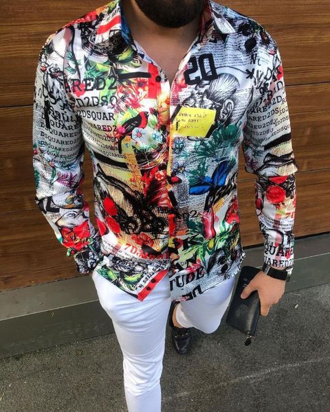 men's casual shirts loose-collar shirt with retro printing buttons long-sleeved 2021 spring and autumn fashion streetwear, White;black
men's casual shirts loose-collar shirt with retro printing buttons long-sleeved 2021 spring and autumn fashion streetwear, White;black
