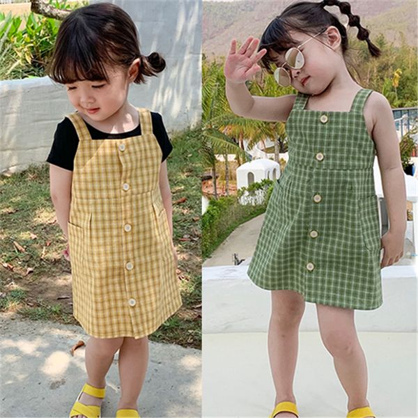  girl dress kids baby clothes 2022 plaid spring summer toddler outwear prom party uniform dresses cotton children clothing, Red;yellow
 girl dress kids baby clothes 2022 plaid spring summer toddler outwear prom party uniform dresses cotton children clothing, Red;yellow