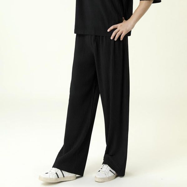 men's pants sanzhai pleated casual 2021 spring and summer fashion loose straight, Black
men's pants sanzhai pleated casual 2021 spring and summer fashion loose straight, Black
