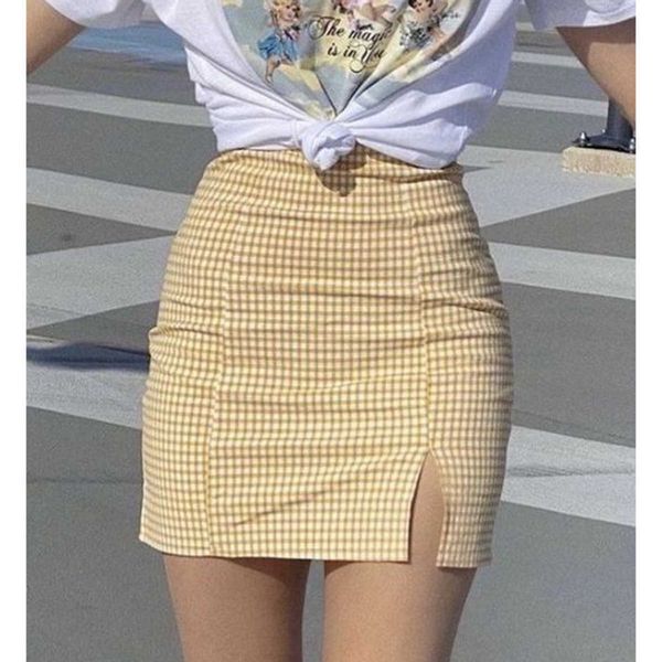 skirts chic vintage plaid women's women streetwear yellow high waist mini skirt summer casual split short faldas mujer i1t7, Black
skirts chic vintage plaid women's women streetwear yellow high waist mini skirt summer casual split short faldas mujer i1t7, Black