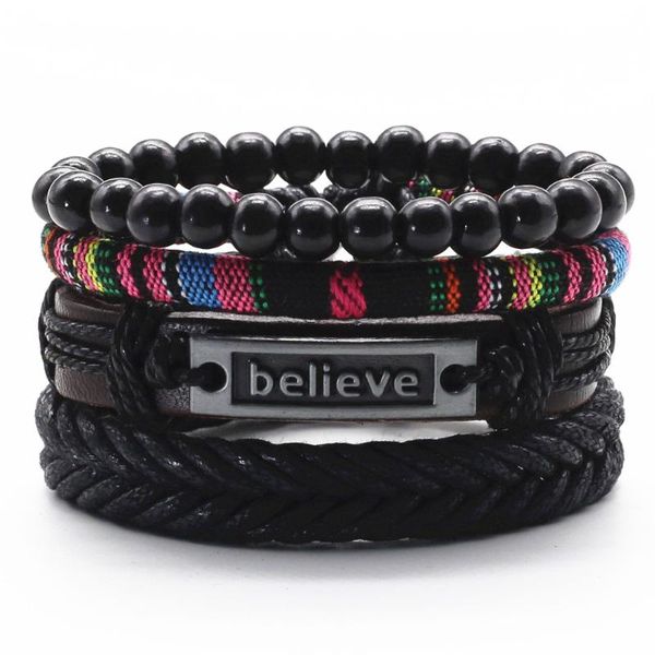 charm bracelets believe ethnic multilayer feather cross beads rope wrap woven rivet leather men women fashion bangle male jewelry, Golden;silver
charm bracelets believe ethnic multilayer feather cross beads rope wrap woven rivet leather men women fashion bangle male jewelry, Golden;silver