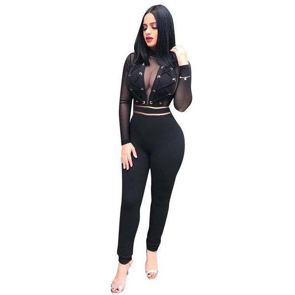 women's jumpsuits & rompers women bodycon mesh bandage jumpsuit black skinny stretchy clubwear autumn winter long sleeves ladies, Black;white
women's jumpsuits & rompers women bodycon mesh bandage jumpsuit black skinny stretchy clubwear autumn winter long sleeves ladies, Black;white