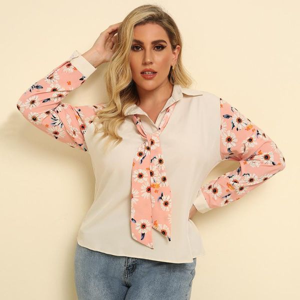 plus size t-shirt elegant tie front women blouse flower print office lady long sleeve shirt autumn fashion 2021 female clothing, Black
plus size t-shirt elegant tie front women blouse flower print office lady long sleeve shirt autumn fashion 2021 female clothing, Black