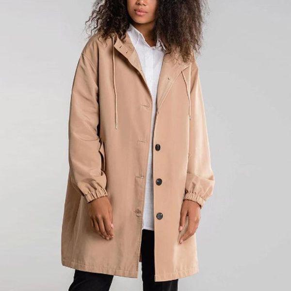 women's trench coats autumn winter women hooded windbreaker solid color pocket long coat outerwear for casual ladies, Tan;black
women's trench coats autumn winter women hooded windbreaker solid color pocket long coat outerwear for casual ladies, Tan;black