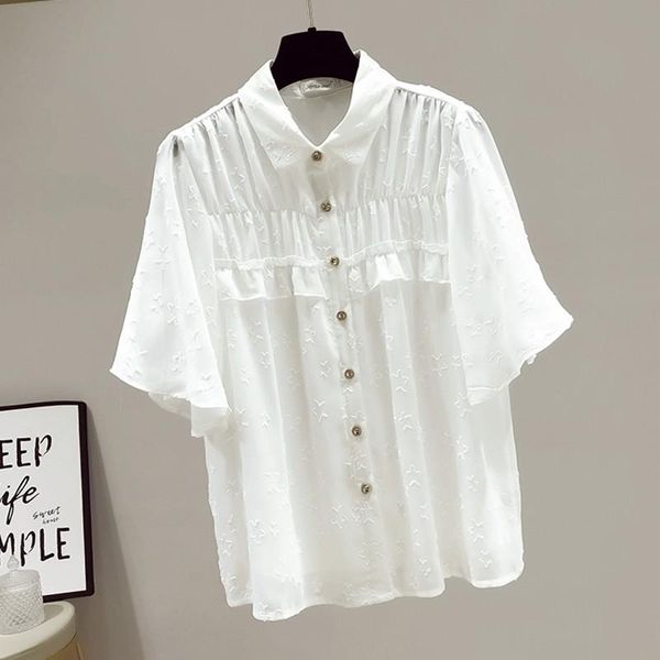 women's blouses & shirts women summer white chiffon casual arrival 2021 fashion korean style turn-down collar loose ladies elegant w37
women's blouses & shirts women summer white chiffon casual arrival 2021 fashion korean style turn-down collar loose ladies elegant w37