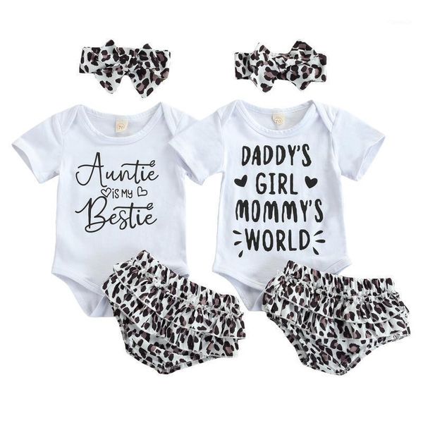 baby girls 3pcs summer outfits, short sleeve letter print romper + leopard bloomers headband set clothing sets, White
baby girls 3pcs summer outfits, short sleeve letter print romper + leopard bloomers headband set clothing sets, White