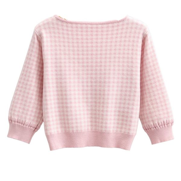 2021 women knitting pleated ruched plaid sweater vintage v neck exposed navel short pullover knitwear long sleeve jumper, White;black
2021 women knitting pleated ruched plaid sweater vintage v neck exposed navel short pullover knitwear long sleeve jumper, White;black
