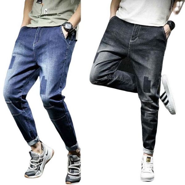 2021 men's harm book extended right fashion casual stitches contrast jeans plus size 42-48, Blue 
2021 men's harm book extended right fashion casual stitches contrast jeans plus size 42-48, Blue