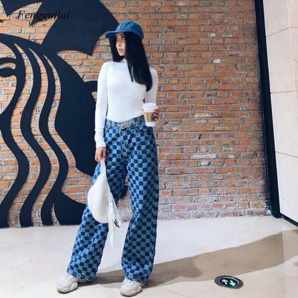 women's jeans 2021 autumn plaid fun ins hip hop female wide leg pants fashion harajuku bf vintage lattice punk, Blue
women's jeans 2021 autumn plaid fun ins hip hop female wide leg pants fashion harajuku bf vintage lattice punk, Blue