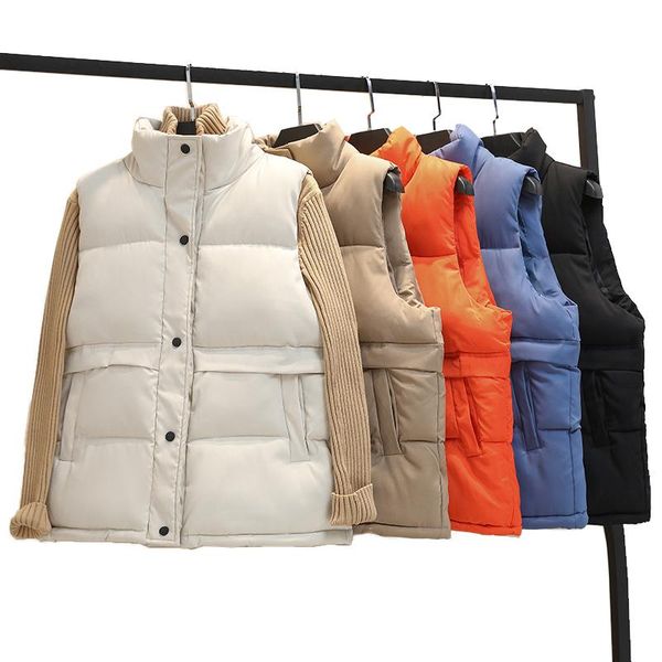 women's vests 2021 autumn winter vest women warm plus size down cotton padded sleeveless jacket female stand collar waistcoat chalecos, Black;white
women's vests 2021 autumn winter vest women warm plus size down cotton padded sleeveless jacket female stand collar waistcoat chalecos, Black;white