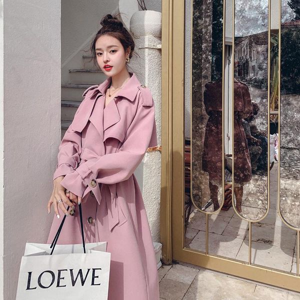 women's trench coats vogue khaki pink coat for women double-breasted long duster with belt lady windbreaker spring autumn outerwear, Tan;black
women's trench coats vogue khaki pink coat for women double-breasted long duster with belt lady windbreaker spring autumn outerwear, Tan;black