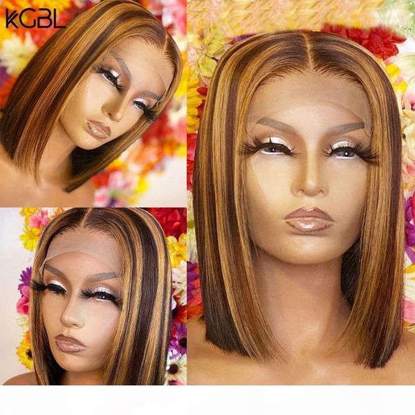 kgbl short bob highlight colored 4*4 lace closure wig lace front human hair wig brazilian non-remy hair 130% pre-plucked wigs, Black;brown
kgbl short bob highlight colored 4*4 lace closure wig lace front human hair wig brazilian non-remy hair 130% pre-plucked wigs, Black;brown