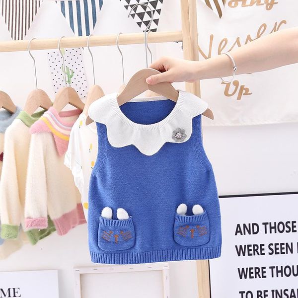 pullover 0-5years child kids girls knitting vest cute sleeveless solid t-shirt soft casual ruffle neck clothes, Blue
pullover 0-5years child kids girls knitting vest cute sleeveless solid t-shirt soft casual ruffle neck clothes, Blue