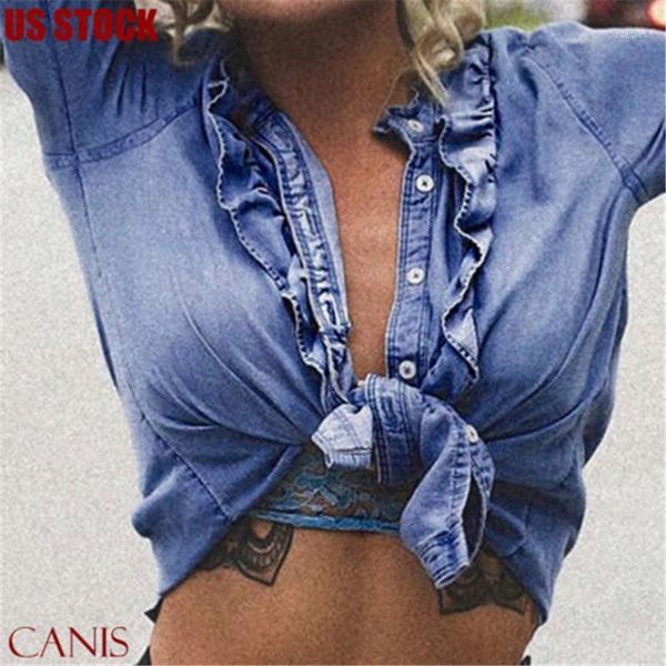 women ruffle short sleeve blouse summer casual loose fashion korean clothes femininas blue button shirt women's blouses & shirts, White
women ruffle short sleeve blouse summer casual loose fashion korean clothes femininas blue button shirt women's blouses & shirts, White