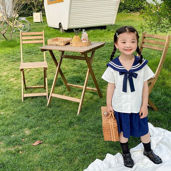 summer girls korean style clothes sets fashion sailor collar short sleeve shirts skirts 2pcs suit kids outfits 210615, White
summer girls korean style clothes sets fashion sailor collar short sleeve shirts skirts 2pcs suit kids outfits 210615, White