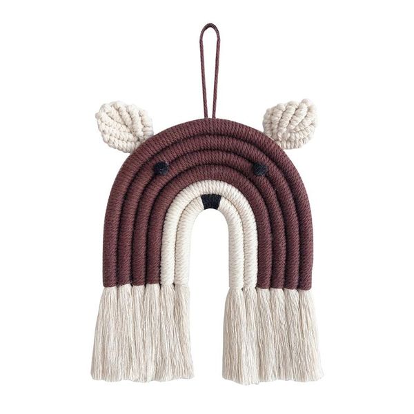 decorative objects & figurines nordic hand-woven macrame tapestry cotton rope rainbow animal bear wall hanging pendant kids room nursery dec
decorative objects & figurines nordic hand-woven macrame tapestry cotton rope rainbow animal bear wall hanging pendant kids room nursery dec