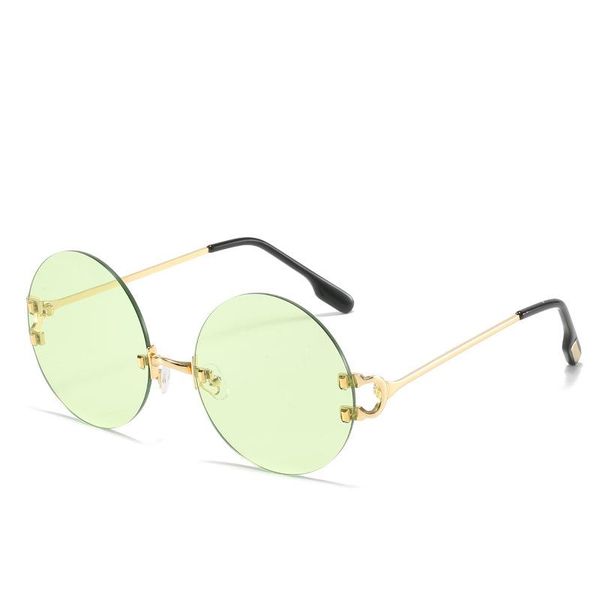 sunglasses round rimless ladies brand designer retro punk glasses fashion decorative uv400, White;black
sunglasses round rimless ladies brand designer retro punk glasses fashion decorative uv400, White;black