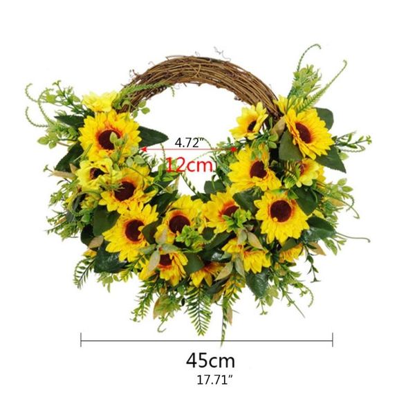 artificial round spring sunflower wreath large decoration for wedding front door qxna decorative flowers & wreaths 
artificial round spring sunflower wreath large decoration for wedding front door qxna decorative flowers & wreaths