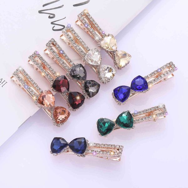fashion crystal clip hairpin white crystal diamond duckbill clip edge clip bow hairpin, Golden;silver
fashion crystal clip hairpin white crystal diamond duckbill clip edge clip bow hairpin, Golden;silver