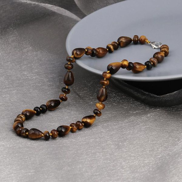 pendant necklaces brown water-drop round geometric natural stone beaded necklace smooth handmade rope chain party jewelry, Silver
pendant necklaces brown water-drop round geometric natural stone beaded necklace smooth handmade rope chain party jewelry, Silver