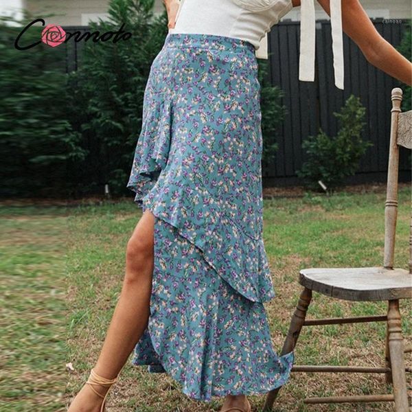 conmoto summer 2021 plus size floral ruffles women skirts high waist blue casual feminino slit skirt flounce vintage, Black
conmoto summer 2021 plus size floral ruffles women skirts high waist blue casual feminino slit skirt flounce vintage, Black