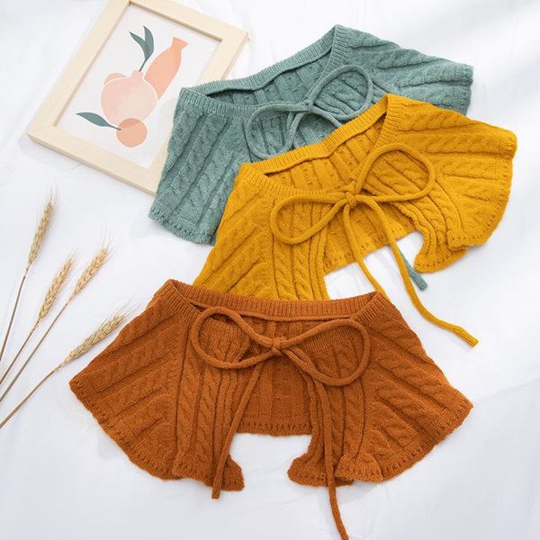 bow ties sitonjwly solid color fake collar shawl female knitted shirt detachable knit false faux clothes accessories, Black;gray
bow ties sitonjwly solid color fake collar shawl female knitted shirt detachable knit false faux clothes accessories, Black;gray