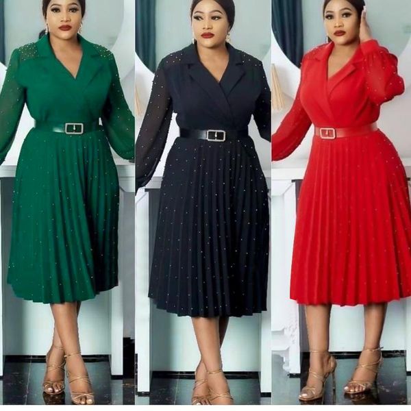 ethnic clothing elegant pleated midi dress for african women dashiki beads long sleeve office wear dresses 2021 plus size ladies party, Red
ethnic clothing elegant pleated midi dress for african women dashiki beads long sleeve office wear dresses 2021 plus size ladies party, Red