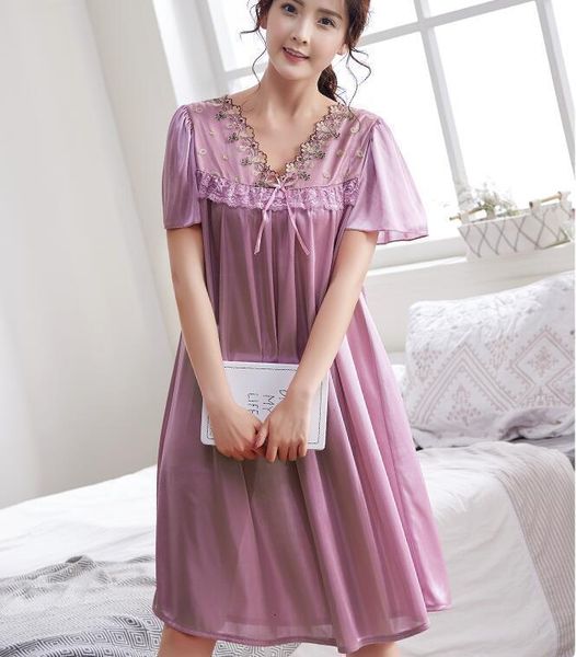plus size 5xl satin silk lace embroidery lingerie loose nightgown women oversized shirt dress sleep ropa summer autumn home, Black;red
plus size 5xl satin silk lace embroidery lingerie loose nightgown women oversized shirt dress sleep ropa summer autumn home, Black;red