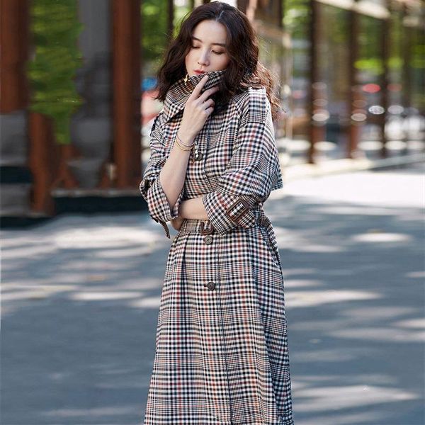 women's trench coats plaid women 2021 winter turn-down collar single breasted long coat sashes slim windbreaker outwear, Tan;black
women's trench coats plaid women 2021 winter turn-down collar single breasted long coat sashes slim windbreaker outwear, Tan;black