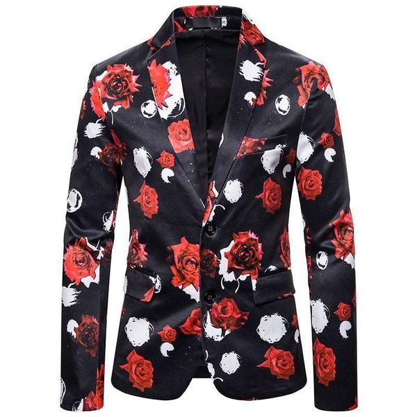 men's suits & blazers spring 3d digital printing suit rose floral slim fit party costume style men blazer single row two buttons jacket, White;black
men's suits & blazers spring 3d digital printing suit rose floral slim fit party costume style men blazer single row two buttons jacket, White;black