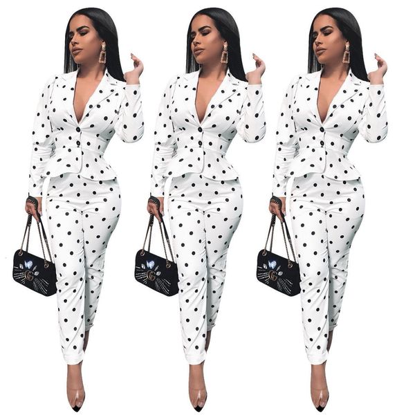 2021 europe and the united states new fashion temperament popular classic women's spotted pattern lady small suit, Gray
2021 europe and the united states new fashion temperament popular classic women's spotted pattern lady small suit, Gray