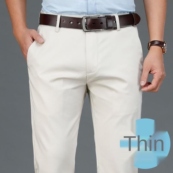 men's pants tencel cotton casual men high waist straight thin summer business office dress trousers for man clothing size 29-40 42, Black
men's pants tencel cotton casual men high waist straight thin summer business office dress trousers for man clothing size 29-40 42, Black