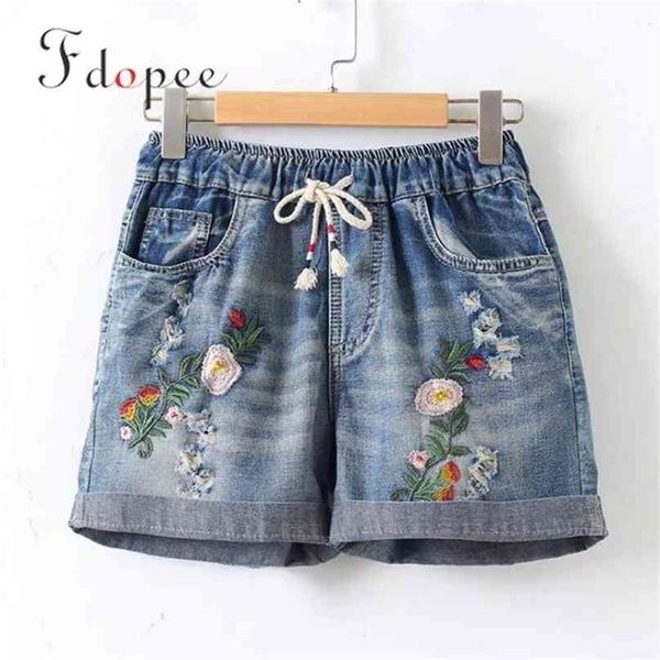 summer womens shorts literature do old flower embroidery elastic waist solid color pockets drawstring jeans short 210714, White;black
summer womens shorts literature do old flower embroidery elastic waist solid color pockets drawstring jeans short 210714, White;black
