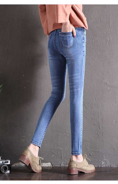 women's jeans high waist casual wild jeans women stretch elastic thin v9xf, Blue
women's jeans high waist casual wild jeans women stretch elastic thin v9xf, Blue