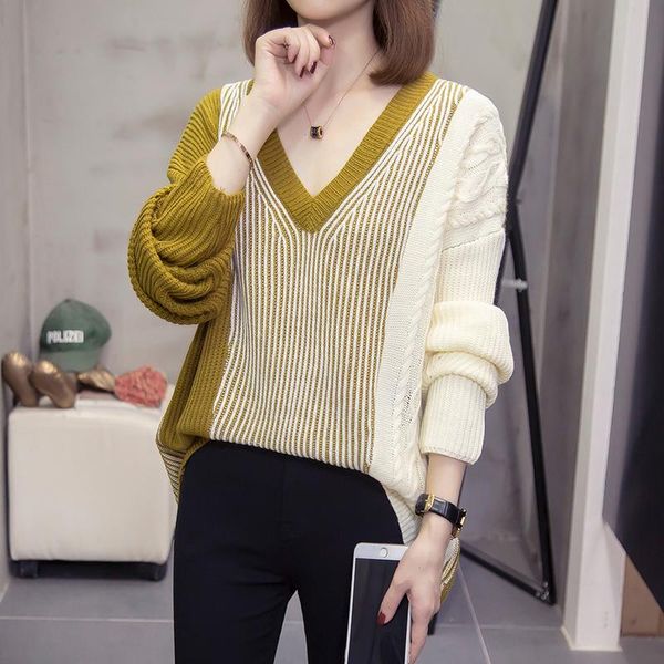 women's sweaters v-neck solid autumn winter sweater pullover women female knitted slim long sleeve, White;black
women's sweaters v-neck solid autumn winter sweater pullover women female knitted slim long sleeve, White;black