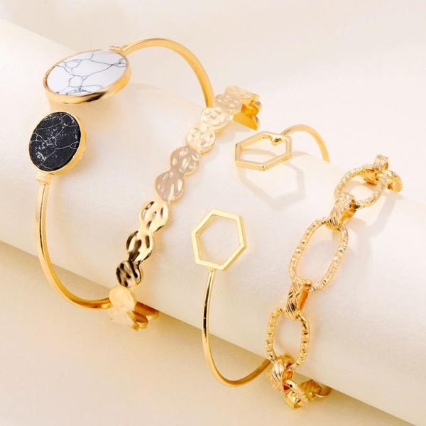 charm bracelets en jewelry gift 2021 vintage marble bangles for women girls punk geometry hollow round 4pcs set female, Golden;silver
charm bracelets en jewelry gift 2021 vintage marble bangles for women girls punk geometry hollow round 4pcs set female, Golden;silver